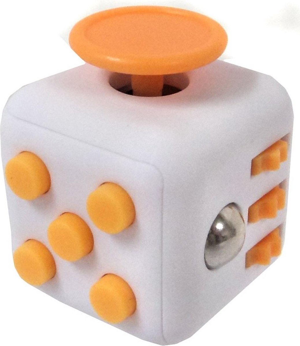Kwalitatieve   Cube / FriemelKubus | Anti Stress Speelgoed |   Toy - Wit-Oranje